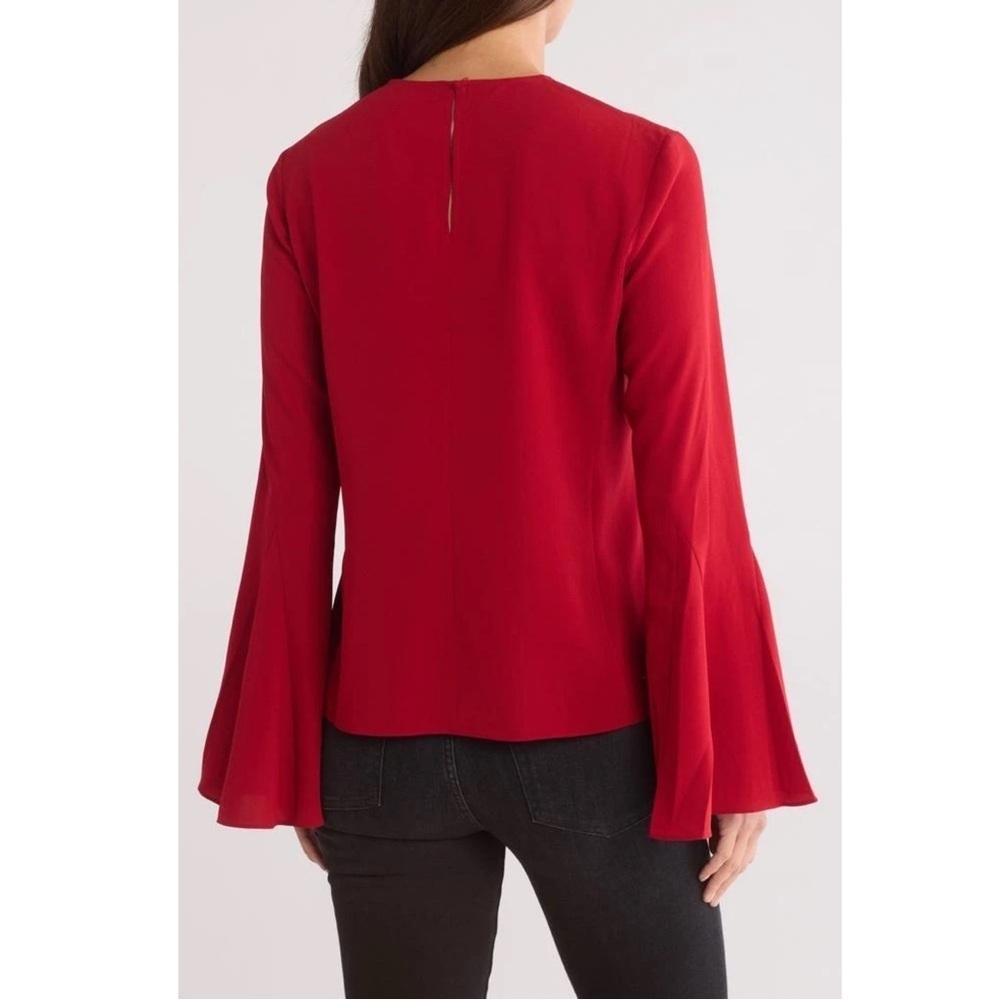 NEW FRAME Bell Sleeve Top Red - Picture 2 of 4